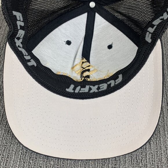 Stoneworks Trucker Hat Fitted Cap Mens OS Black Mesh Flexfit by Yupoong - Picture 10 of 12